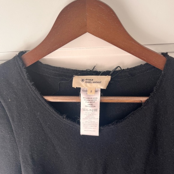 Isabel Marant Etoile Wool Blend Long Sleeve Dress Black Size 2 - Picture 3 of 5